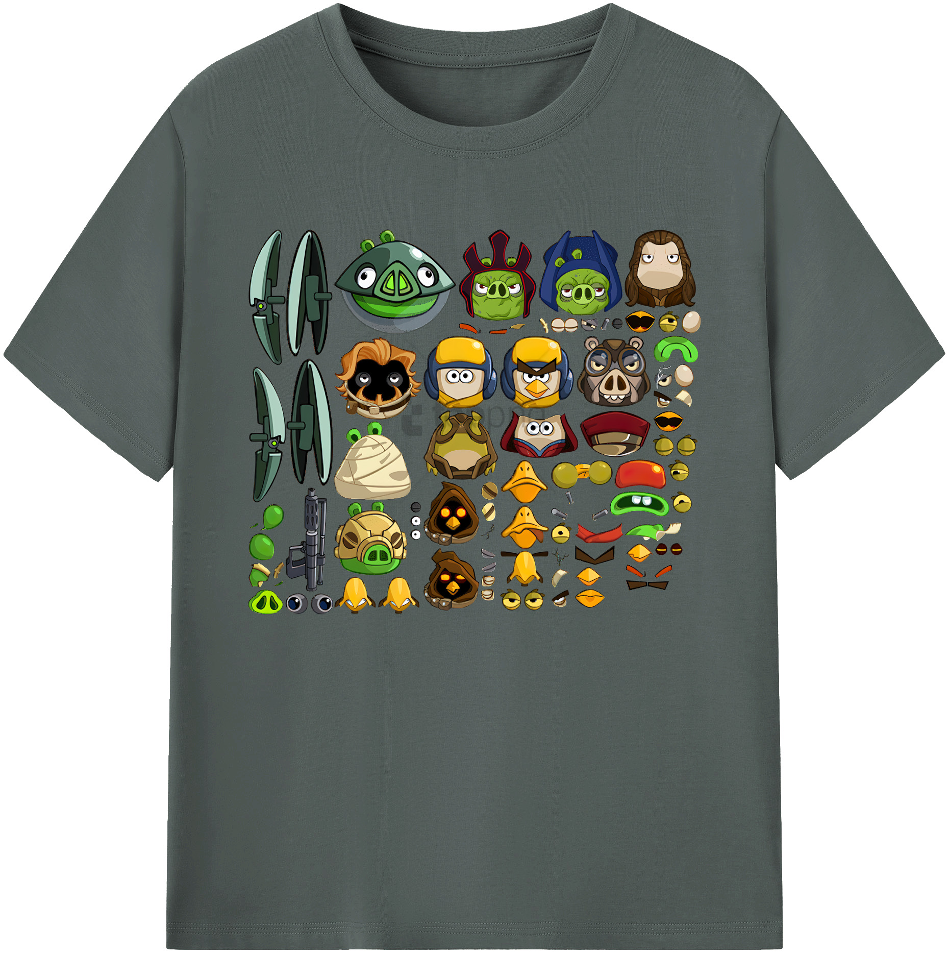 （画像用） Angry Birds アングリーバード 綿100％ メンズ半袖Tシャツ｜肌触りやわらか＆通気性